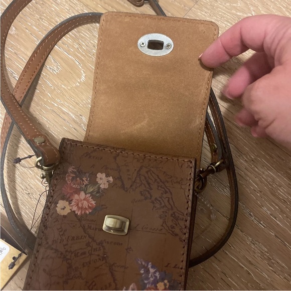 RARE PATRICIA NASH RIVELLA FLORAL MAP SLIM LEATHER CROSSBODY PURSE - Picture 6 of 10